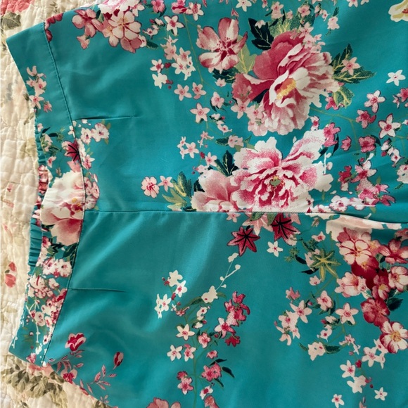 Blue Floral wide leg pants size S-M - Picture 3 of 4